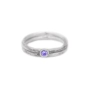 Bague Carina Martelée. Petite Pierre Ronde [Argent 925]