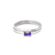 Carina Ring. Baguette Horizontaal [Sterling Zilver]