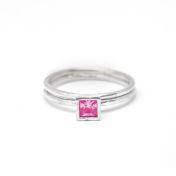 Anillo Carina Piedra de Nacimiento Cuadrada [Plata de Ley]