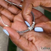 Familienarmband mit Gravur [Keltischer Stil - Geschwärztes Silber]