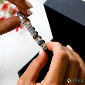 Bracciale da Donna a Bussola con Nomi e Pietre di Diaspro di Picasso [Argento 925]