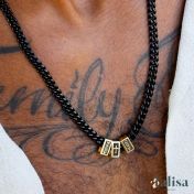 Cross Dark Cuban Link Chain With Names [18K Gold Vermeil] - 6mm