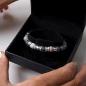 Bracciale da Donna con Croce e Nome con Pietre di Diaspro di Picasso [Argento 925]