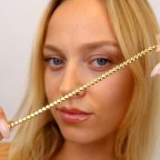 Mia Tennis Engraved Bracelet with Diamonds [18K Gold Vermeil]
