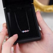 Talisa Stars Birthstone Bracelet - Black String [Sterling Silver]