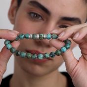 Turquoise Women Name Bracelet [Sterling Silver]