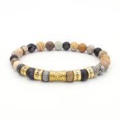 Bracelet Boussole Jaspe Picasso pour Femme - Plaqué Or 18ct