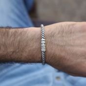 Celtic Men Name Bracelet - Black Silver