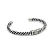 Celtic Men Name Bracelet - Black Silver