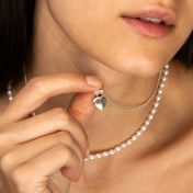Cherished Heart Birthstone Necklace with Moissanite [Silver]