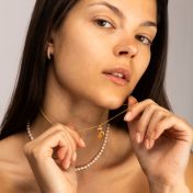 Cherished Heart Birthstone Necklace with Moissanite [18K Gold Plated]