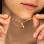 Cherished Heart Birthstone Necklace with Moissanite [18K Gold Plated]