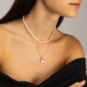 Cherished Heart Birthstone Necklace with Moissanite [18K Gold Plated]