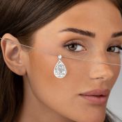 Cherished Spot Engraved Map Necklace With 1 Ct Diamond [14 Karat White Gold]