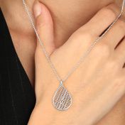 Beliebter Ort Kette mit Kartenanhänger [Silber]