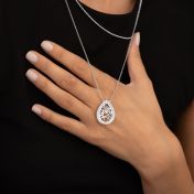 Cherished Spot Map Necklace With Diamond Frame [Sterling Silver]