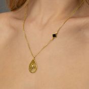 Geschätzte Ort Kartenkette mit Nano-Bibel [750er Gold Vermeil]