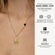 Geschätzte Ort Kartenkette mit Nano-Bibel [750er Gold Vermeil]
