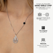 Cherished Spot Map Necklace with Nano Bible [14 Karat White Gold]