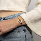 Bracelet Carte Silhouette Endroit Chéri avec Chaîne Tressée - Vermeil 18ct