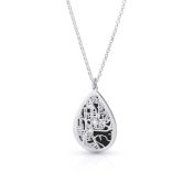 Cherished Spot Silhouette Map Necklace [14 Karat White Gold]