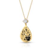 Cherished Spot Silhouette Map Necklace With 1 Ct Diamond [14 Karat Gold]