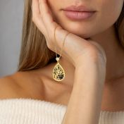 Collier Carte Silhouette Endroit Chéri avec Diamant Cœur - Vermeil 18ct