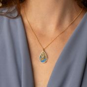 Cherished Spot Aqua Silhouette Map Necklace [18K Gold Vermeil]