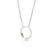 Mother's Heart Birthstone Necklace [Sterling Silver]