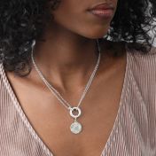Circle Charm with Initial [Sterling Silver]