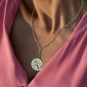 Collier Carte Précieuse en Chaîne Trombone [Plaqué Or 18ct]