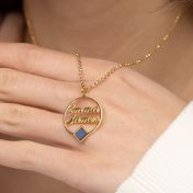 Collier Cercle Signature Prénoms avec Nano Bible - Plaqué Or 18ct