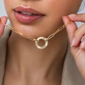 Family Circle Link Chain Name Necklace [18K Gold Plated]