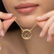 Textured Circle Necklace with Nano Bible [18K Gold Plated]