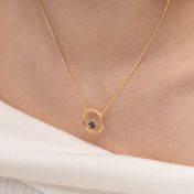 Textured Circle Necklace with Nano Bible [18K Gold Plated]