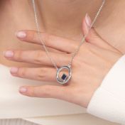 Textured Circle Necklace with Nano Bible