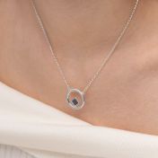 Textured Circle Necklace with Nano Bible