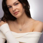 Textured Circle Necklace with Nano Bible