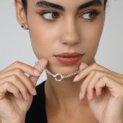 Eternity Circle Link Chain Necklace [Sterling Silver]