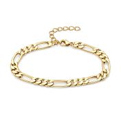 Classic Figaro Men Bracelet  [Gold Plated]