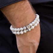 Bracelet Howlite Classique pour Homme - Argent 925