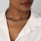 Collar Clásico de Cadena de Cuerda [Acero Inoxidable]