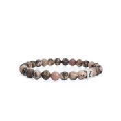 Bracciale Classico da Uomo in Diaspro Rosa - Argento 925