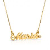 Classic Script Diamond Name Necklace [18K Gold Plated]