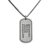 Collana Targhetta Classica Multi Incisioni - Argento 925