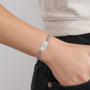 Bracciale Chiara Impronta con Nome in Ematite [Argento 925]