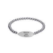 Bracciale Chiara Impronta con Nome in Ematite [Argento 925]