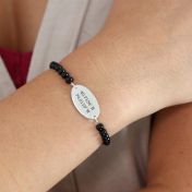 Heldere Onyx Coördinaten Armband [Sterling Zilver]