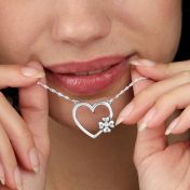 Clover Heartbeat Engraved Necklace [Sterling Silver]