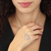 Clover Heartbeat Engraved Necklace [Sterling Silver]